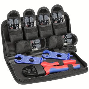 Solar Crimper Tool Kit - Crimper, 6 Pairs Connectors, Spanner Wrench for Solar Panel Cable Assembly and Installation
