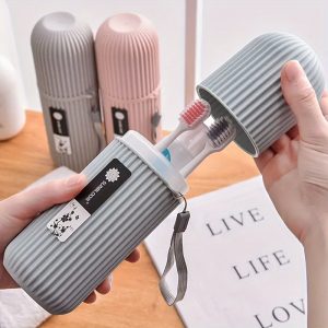 1pc Travel Toothbrush Box Portable Washing Cup Brushing Mouthwash Cup Set Toothbrush Large Toothpaste Tube Toothbrush Storage Box