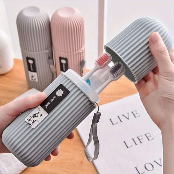 1pc Travel Toothbrush Box Portable Washing Cup Brushing Mouthwash Cup Set Toothbrush Large Toothpaste Tube Toothbrush Storage Box
