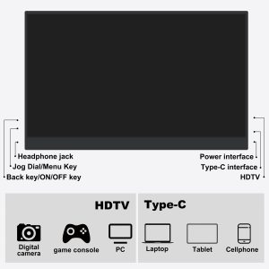 39.62cm 1080P FHD Portable Monitor with USB-C, Dual Speakers, Smart Cover - IPS HDR Display, High-Resolution Gaming & Computing Screen for PC, Mac, Xbox, PS4, Switch