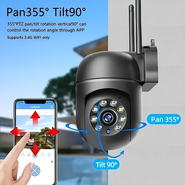 High-Definition Wifi Surveillance Camera - Wall-Mounted, Night Vision Capability, App Control, Audio And Motion Alerts, Color Display, USB Powered, Wi-Fi Connectivity, 355° Horizontal Rotation And 90° Vertical Rotation, Indoor Home Security Camera, Two-Way Audio And AI Motion Detection 2.4G