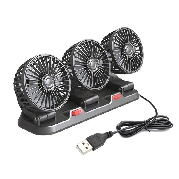 5V Car Fan Three-Head USB Car Fan 3-Speed Adjustable for Car Cooler Fan Auto Accessories Fan-F4310