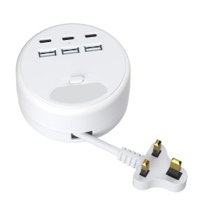 New Multifunctional Power Board/USB Charger/Power Socket/Power Strip, 1 Power Board with 8 Night Light Modes, with 3 USB-A and 3 TYPE-C Charging Ports. Equipped with a 1.2-meter long adjustable power extension cord, suitable for home, office, kitchen, garage, outdoor