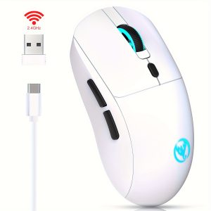 New USB Wireless Mouse with Colorful Lights 2.4G Photoelectric Mouse, Rechargeable and Plug-and-Play for Home Office Use, Desktop Enhancement | Sleek Finish | Ergonomic Design