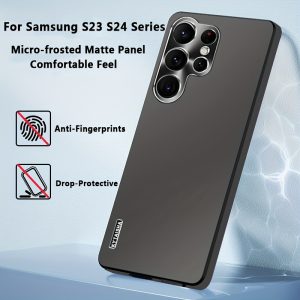 for Samsung Galaxy S23 Series for Samsung Galaxy S24 Series Mobile Phone Case Matte Frosted Metal Lens Soft Edge Frame Anti-Fall Protective Case