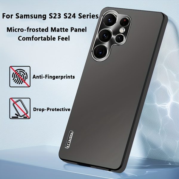 for Samsung Galaxy S23 Series for Samsung Galaxy S24 Series Mobile Phone Case Matte Frosted Metal Lens Soft Edge Frame Anti-Fall Protective Case