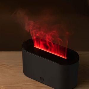 USB-Powered Flame Aromatherapy Diffuser with Night Light - Ultra-Quiet Essential Oil Humidifier, Adjustable Brightness, Ideal for Home Bedrooms & Offices, Aroma Diffuser