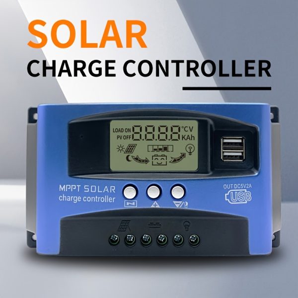 12V/24V Solar Charge Controller with Dual USB Ports - Ideal for Photovoltaic Panels, Outdoor Power Generators & Portable Energy Systems