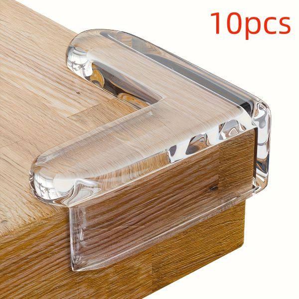 10-Pack Transparent Silicone Edge Protectors, L-Shaped Corner Guards -, Safe for Table, Glass Surfaces, Range Hood, Window - PVC Material, Flexible Protection