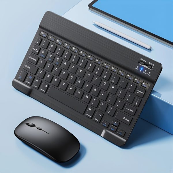 Suitable For Ipad, Ipad Pro, Ipad Mini, Ipad Air, Rechargeable Ultra-Thin Wireless Keyboard For Apple Iphone Samsung Tablet Smartphone IOS Android Windows, Portable Mini Wireless 25.4 Cm Keyboard