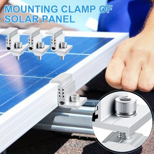4pcs, Solar Panel Mounting Brackets Adjustable End Panel Clamp Aluminum Bracket For Solar Panel Photovoltaic Mounting System Accessories