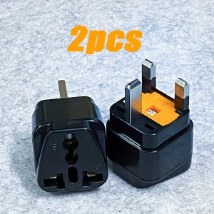 2pcs/1pc Global to UK Travel Plug Adapter with Fuse, 2/3 Pin to 3 Pin UK Travel Plug, Suitable for Appliances in the US, Germany, Australia, etc