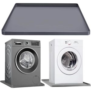 1pc Silicone Washing Machine Drip Tray, 68.58x68.58 cm Non-Slip Waterproof Washer Drain Pan, Anti-Vibration Floor Protector for Dryer and Washer, Easy Clean Leak Mat with No Hole Design