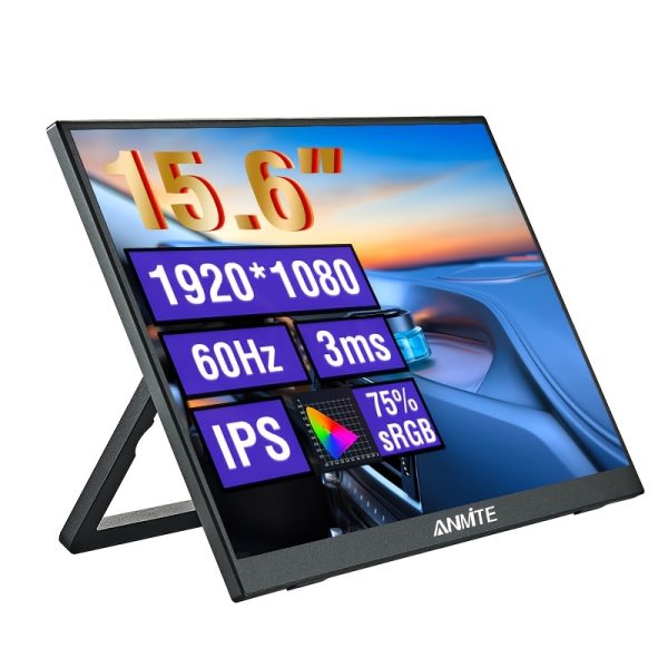 Atotech 39.62 cm Portable Monitor 1080P HDR 16:9 Low Blue Light for Xbox/ PS5/ 5/ Switch/ Mobile Phone/ Computer/ Laptop Expansion